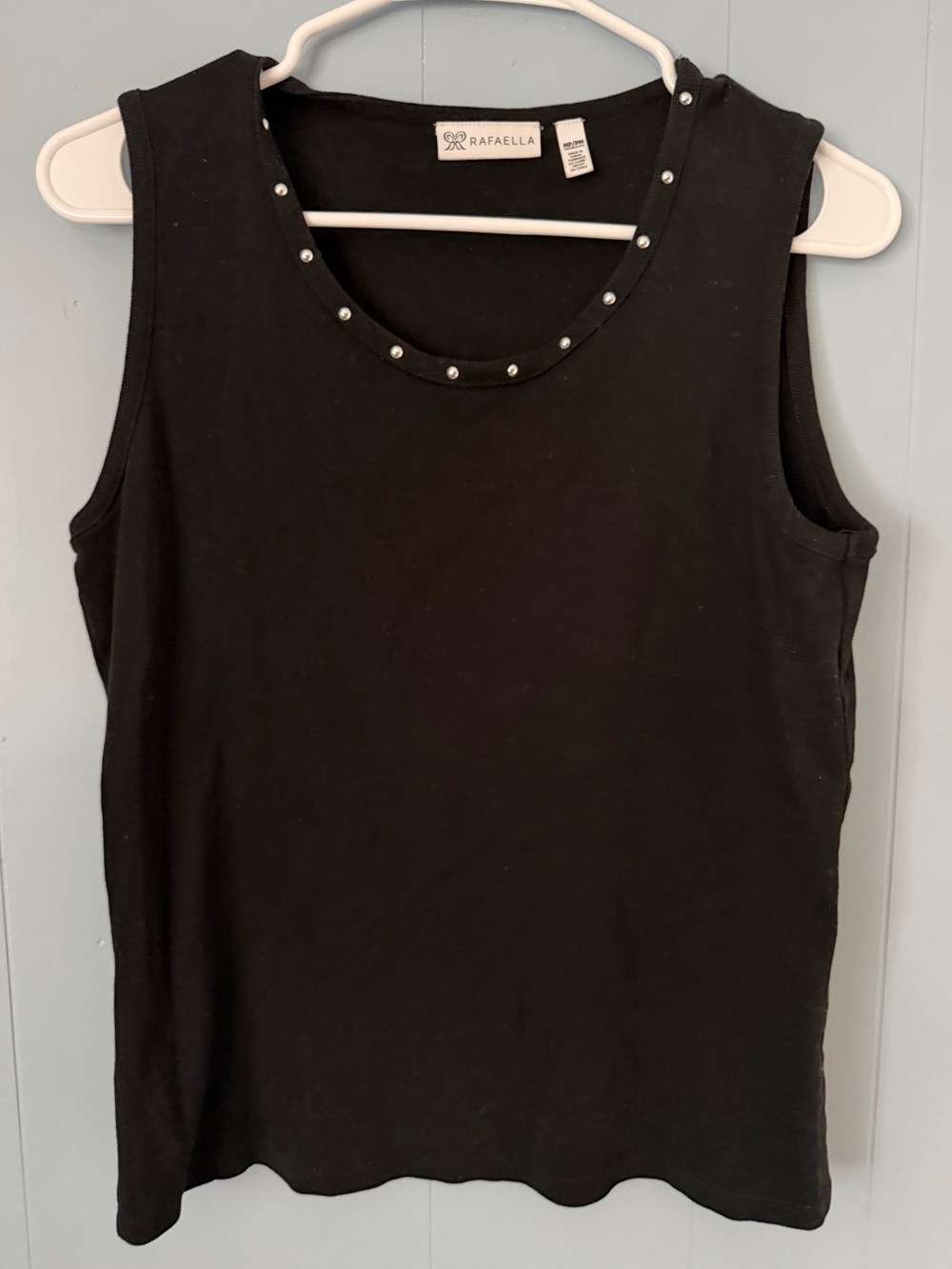 Rafaella Black Silver Studded Tank Top